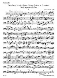 Dvorak: String Quintet in G Opus 77 published by Barenreiter
