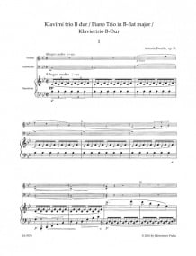 Dvorak: PIano Trio in Bb major Op 21 published by Barenreiter