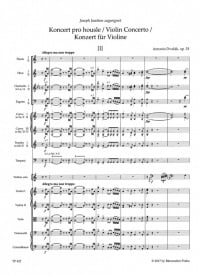 Dvork: Concerto for Violin and Orchestra A minor op. 53 (Study Score) published by Barenreiter