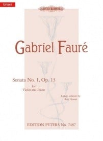 Faure: Sonata in A Opus 13/1 for Violin published by Peters