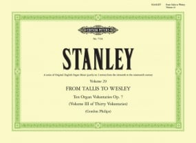 Stanley: Ten Voluntaries Opus 7 for Organ published by Peters