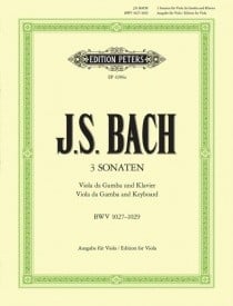 Bach: 3 Viola da gamba Sonatas for Bach published by Peters