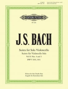 Bach: 6 Suites for Cello transcribed for Double Bass Volume 2 published by Peters