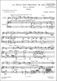 Debussy: La Fille Aux Cheveux De Lin for Violin published by Durand