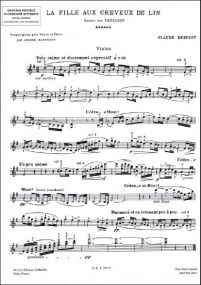 Debussy: La Fille Aux Cheveux De Lin for Violin published by Durand