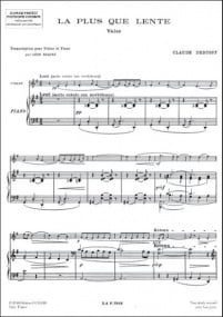 Debussy: La Plus Que Lente for Violin published by Durand