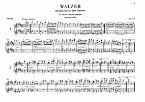 Brahms: Waltzes Opus 39 for Piano Duet published by Henle