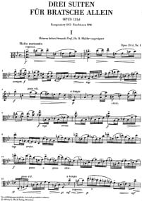 Reger: Three Suites Opus 131d for Viola published by Henle