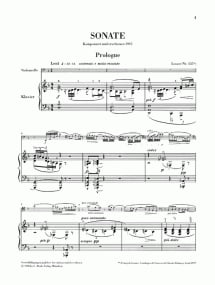 Debussy: Sonata for Cello published by Henle Urtext
