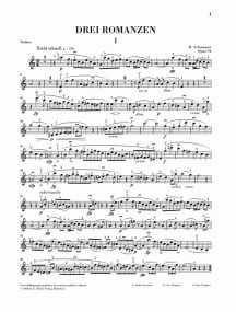 Schumann: 3 Romances Opus 94 for Violin published by Henle