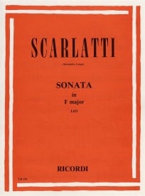 Scarlatti: Sonata in F L433 for Piano published by Ricordi