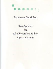 Geminiani: 2 Sonatas from Op.1 No.7 and 10 for Treble Recorder published by Broekmans