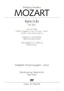 Mozart: Kyrie in Eb KV322 SATB published by Carus Verlag