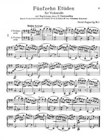 Popper: 15 Etudes Opus 76 for Cello published by Edwin Kalmus