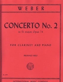 Weber: Concerto No 2 in Eb Opus 74 for Clarinet published by IMC