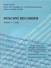 Sparke: Scales and Arpeggios Grade 1 - 5 for Descant Recorder published by Studio Music