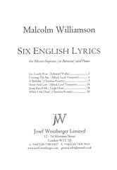 Williamson: Six English Lyrics published by Weinberger