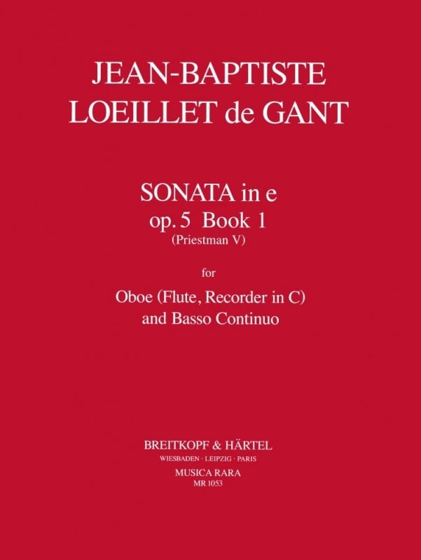 Loeillet: Sonata No.1 E minor Opus 5 for Oboe published Musica Rara