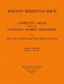 Bach: Complete Arias for Soprano, 2 Flutes & Piano (BC) Volume 1 published by Breitkopf