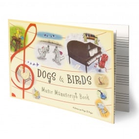 Dogs & Birds Manuscript Book A5 4 Stave 32 pages