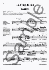 Debussy: Syrinx for flute published by Novello