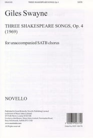 Swayne: Three Shakespeare Songs Op.4 SATB published by Novello