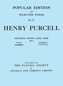 Purcell: 15 Songs And Airs Set 2 for High Voice published by Novello
