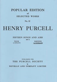 Purcell: 15 Songs And Airs Set 2 for Low Voice published by Novello