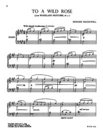 MacDowell: To a Wild Rose for Piano published by Novello