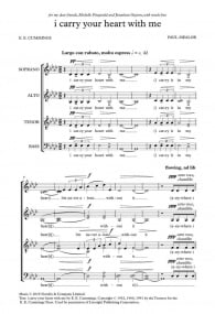 Mealor: I Carry your heart with me SATB published by Novello