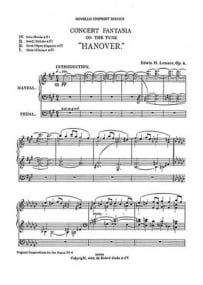 Lemare: Concert Fantasia on Hanover for Organ published by Novello
