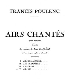 Poulenc: Airs chants No.4: Air vif published by Salabert