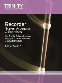 Trinity Scales, Arpeggios & Exercises for Recorder Initial-Grade 8 from 2017