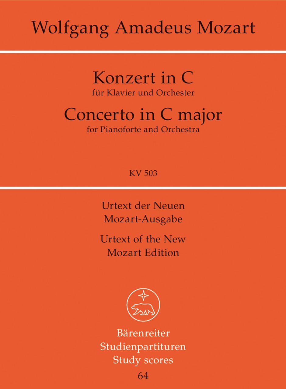 Mozart: Concerto for Piano No.25 in C (K.503) (Study Score) published by Barenreiter