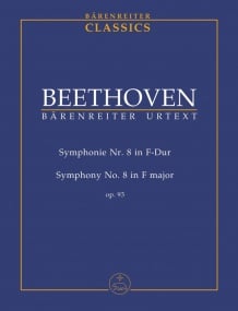 Beethoven: Symphony No. 8 F major Opus 93 (Study Score) published by Barenreiter