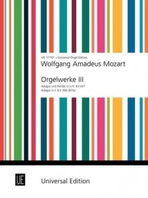 Mozart: Organ Works Volume 3 published by Universal Edition