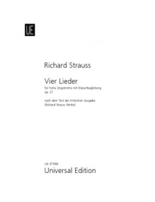 Strauss: 4 Lieder Opus 27 for High Voice published by Universal