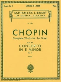 Chopin: Concerto No.1 In E Minor Opus 11 for Solo Piano published by Schirmer