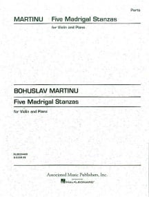 Martinu: Five Madrigal Stanzas For Violin published by Schirmer