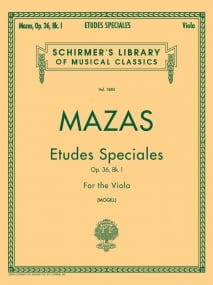 Mazas: 30 Etudes Speciales Opus 36/1 for Viola published by Schirmer