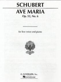 Schubert: Ave Maria in G for Low Voice published by Schirmer