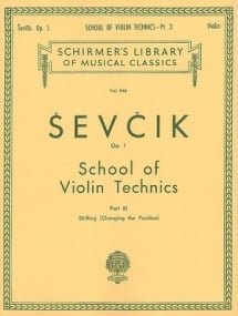 Sevcik: Violin Studies Opus 1 part 3 published by Schirmer