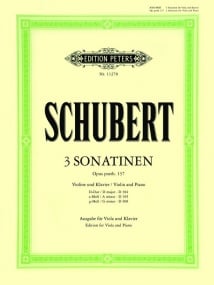 Schubert: Three Sonatinas for Viola published by Peters