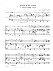 Albinoni: Adagio for Cello in G minor published by Kunzelmann