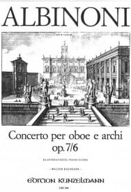 Albinoni: Concerto in D Opus 7 No. 6 for Oboe published by Kunzelmann
