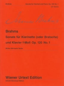 Brahms: Sonata in F Minor Opus 120/1 for Clarinet or Viola published by Wiener Urtext