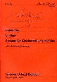 Reinecke: Undine Sonata Opus 167 for Clarinet in A published Wiener Urtext