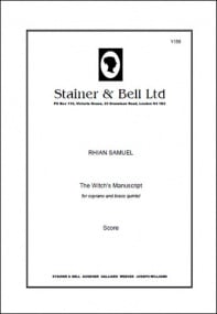 Samuel: The Witch’s Manuscript for Soprano & Brass Quintet published by Stainer and Bell