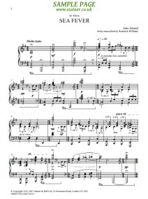 Ireland: Sea Fever freely transcribed for Piano published by Stainer and Bell