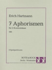 Hartmann: 7 Aphorisms for 2 Double Basses published by Bote & Bock
